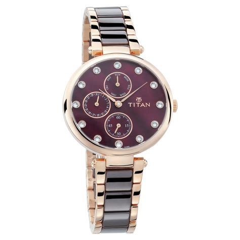Buy Online Titan Ceramics Red Dial Quartz Multifunction Stainless Steel ...