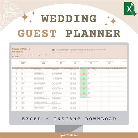 Wedding excel template | Honestweddingadvice.com