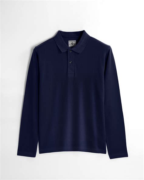 Cotton Polo Full Sleeve Unisex Navy Without Pocket – Pitshirts