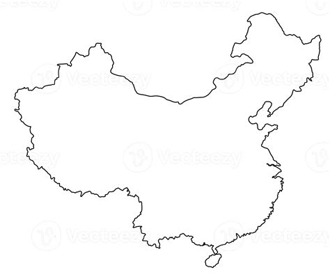 China mapa em branco cor 22826930 PNG