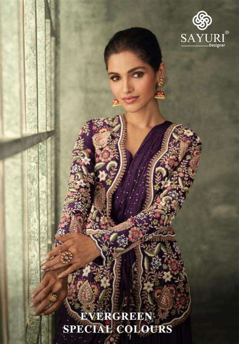 SAYURI DESIGNER EVERGREEN SPECIAL COLOURS GEORGETTE BEAUTIFUL DESIGNER ...