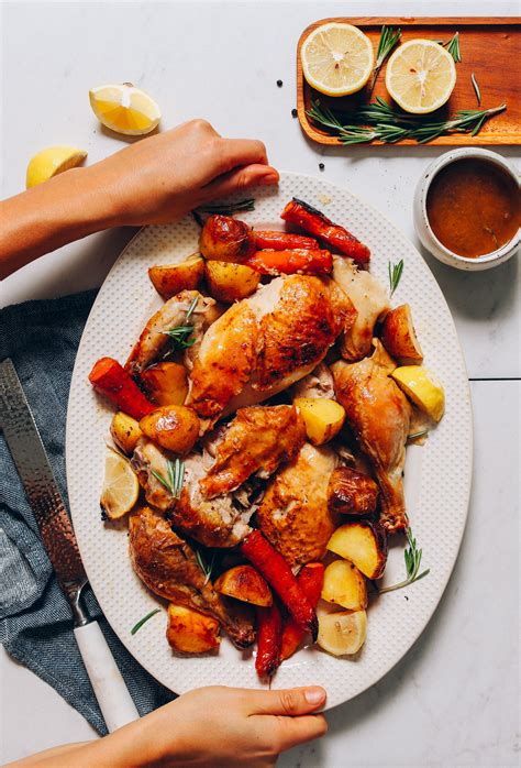 whole roasted chicken with lemon and herbs Roasted cook