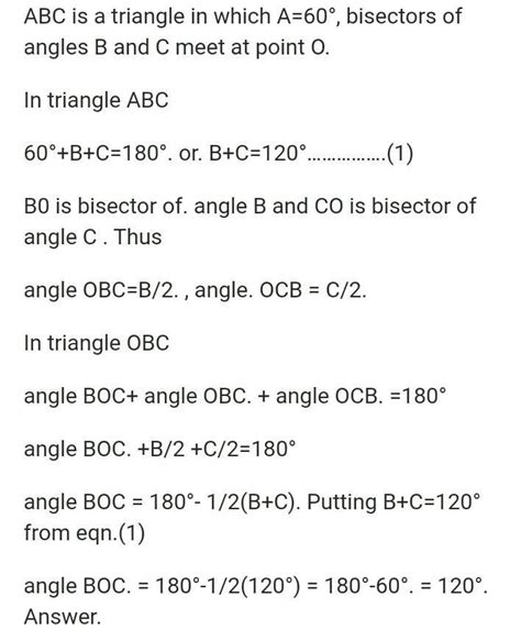 in triangle ABC f angle A =58°,angle B =68° and the bisector of angle A ...