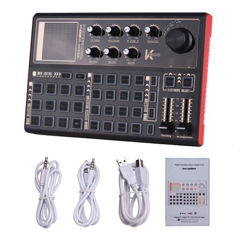 Sound Card, SK300 Live Sound Card External Voice Changer Audio Mixer ...