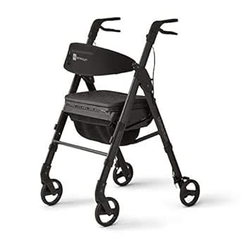 Medline Momentum Rollator Walker with Seat Cushion, Premium Folding ...
