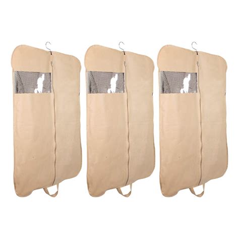 Amazon Brand - Solimo Fabric Coat and Blazer Cover, Set of 3, Biege ...