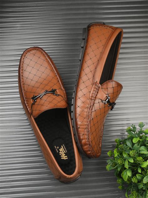 Hitz Men's Tan Leather Slip-On Casual Loafer Shoes – Hitz Shoes Online