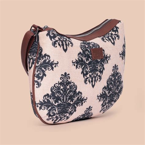Mughal Motif Structured Shoulder Bag – Zouk