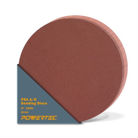 POWERTEC 110540 8-Inch PSA 60 Grit Aluminum Oxide Self Stick Sanding ...