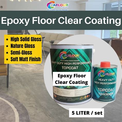 Heavy Duty Epoxy Floor Clear Coating 5L for concrete stone wall, floor ...