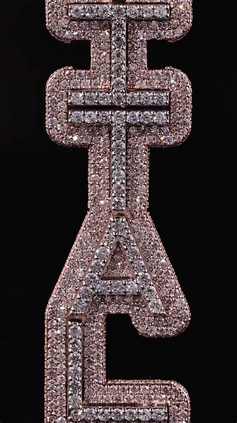 Custom Iced Letter Pendant with Round Cut Diamonds – Gemglow Jewels