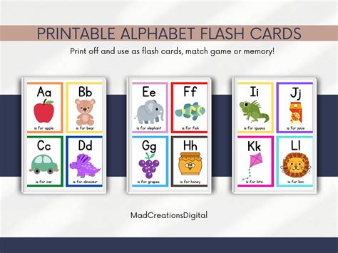 Printable Alphabet Flash Cards Graphic by madcreations3 · Creative Fabrica