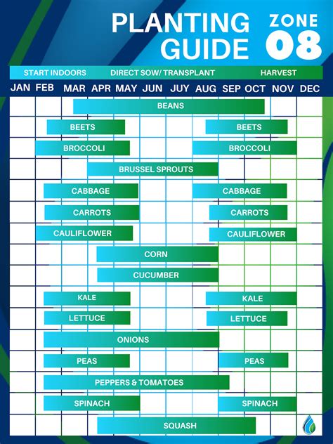 Printable Zone 8 Planting Guide - Printable Templates