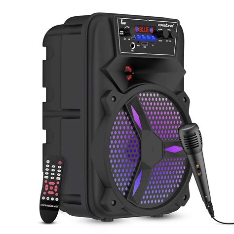 Krisons Stone 8-inch Woofer, Free Wired Mic, 4 Hours Playback RGB ...