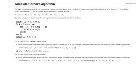 Image result for Complete Horner's Algorithm Python Code