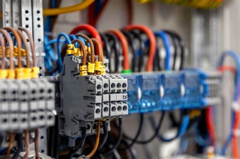 Electrical panel with fuses and contactors closeup | Free Photo