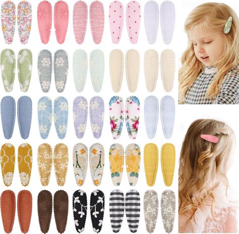 Amazon.com: 50 PCS Girl Hair Clips Floral Print Toddler Hair Clips Non ...