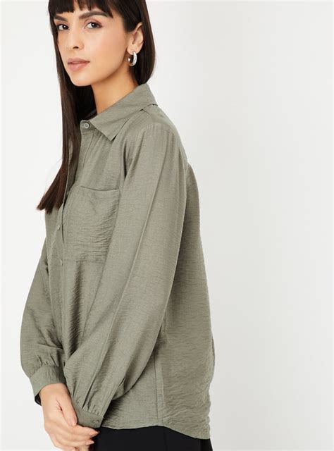Buy Women Textured Shirt Online at just Rs. 699.0 - 1000015572057 | Max ...