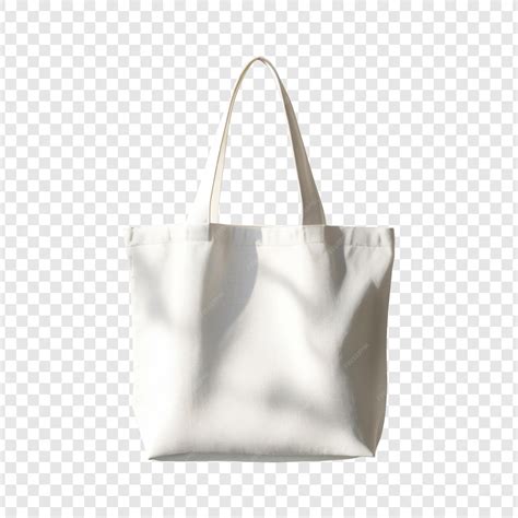 White canvas tote bag with shadows isolated on transparent background ...
