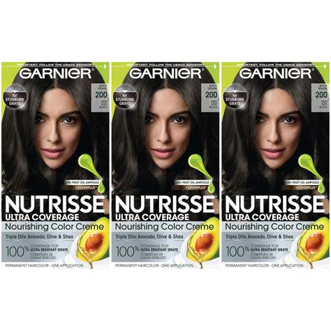 Garnier Nutrisse Ultra Coverage: Deep Soft Black Hair Color (3-Pack ...