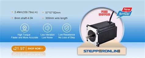 Motors Stepper NEMA 23 Stepper Motor - 3Nm/1.9Nm/1.26Nm Torque, 4-Lead ...