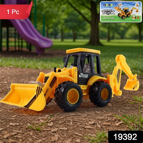 Lala Friction Powered Jcb Style Backhoe Loader Construction Toy Truck ...