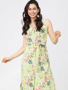 Tokyo Talkies Women A-line Green Dress - Buy Tokyo Talkies Women A-line ...