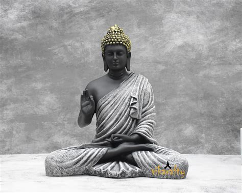 Buy Vikarafty Big Size Luxurious Meditating Black & Grey Multi Buddha ...