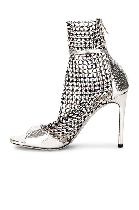 RENE CAOVILLA Galaxia 105mm Sandal in Silver, Crystal, & Honey | FWRD