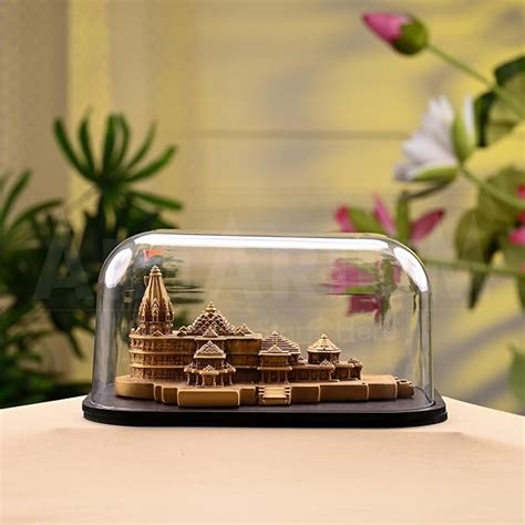Artarium Ram Mandir Ayodhya Model Acrylic Covered with Wooden Base ...
