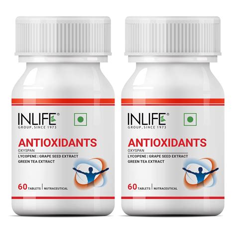 INLIFE Antioxidants Supplements Lycopene,Grape Seed Extract,Green Tea ...