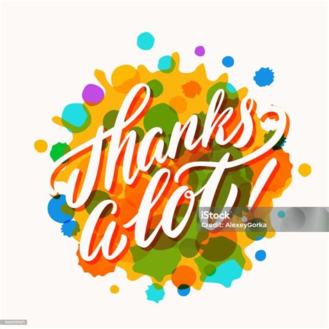 Thanks A Lot Thank You Vector Lettering Card Stock Illustration ...