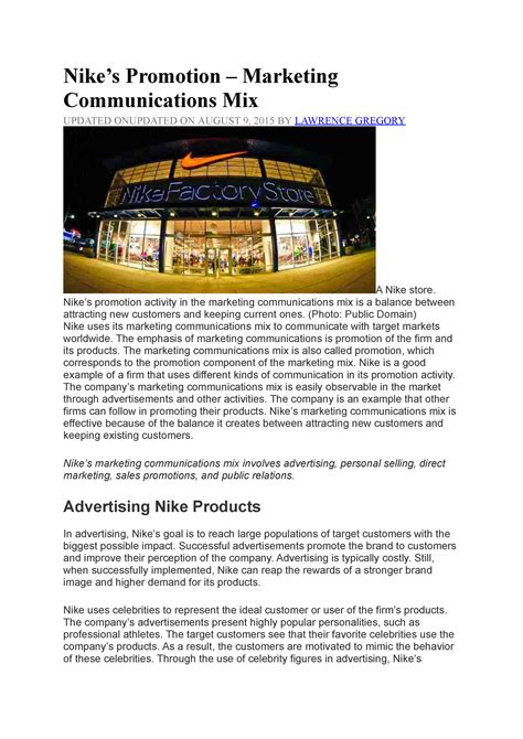 NIKE promotion mix case - Nike’s Promotion – Marketing Communications ...