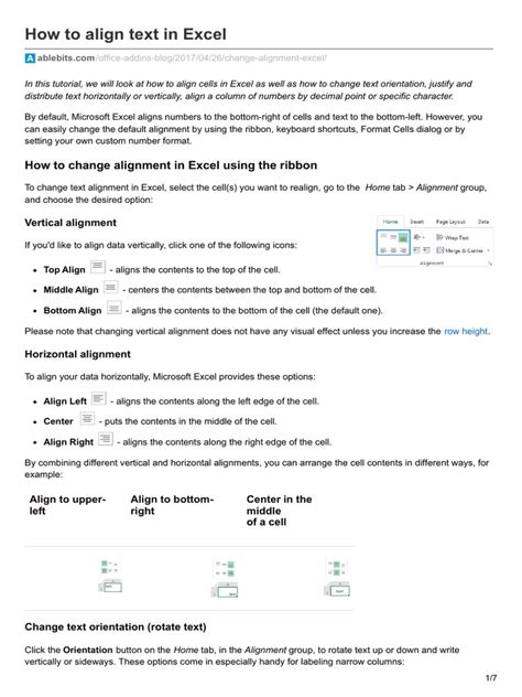 Text Alignment in Excel 的图像结果