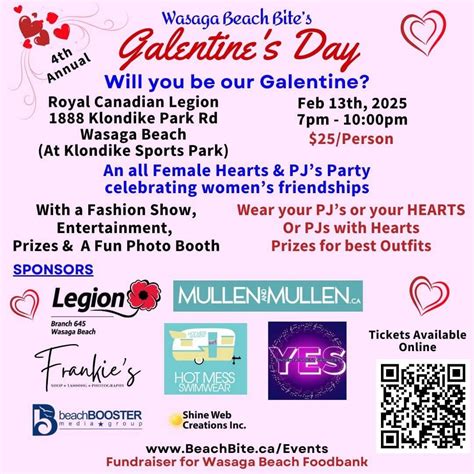 Galentines Day 2025, Wasaga Beach Legion, 1888 Klondike Rd, Wasaga ...