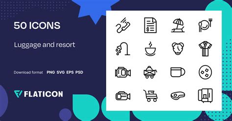 Luggage and resort Icon Pack | Outline | 50 .SVG Icons