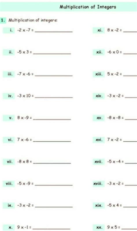 multiplication in Integers pls help - Brainly.in