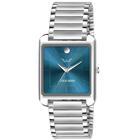 LOUIS DEVIN Stainless Steel Chain Analog Wrist Watch for Men (Blue Dial ...