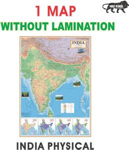 ENGLISH MAP INDIA PHYSICAL MAP Size (40inch * 28inch) Paper Print ...