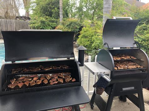 24 hour marinade on this bottom round jerky. Time for the long smoke. : r/Traeger