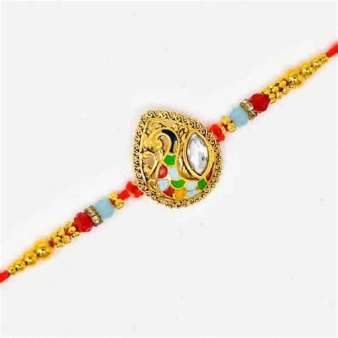 Peacock Love: Meenakari Combo Set OF 3 Rakhi for Your Darling Brother ...