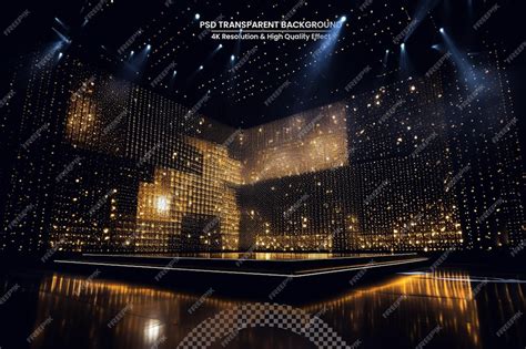 Stage with lights magical spotlight effect transparent background and ...