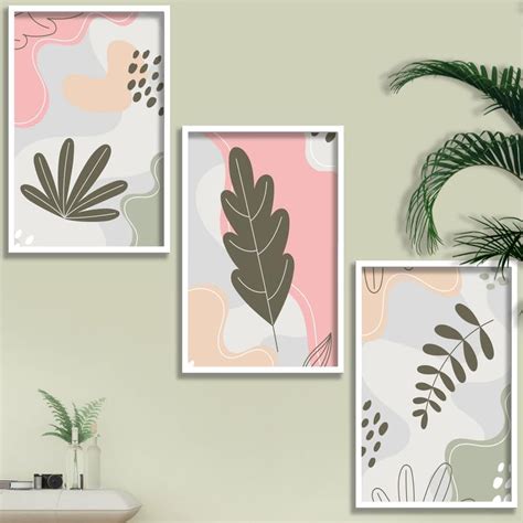 SAF paintings Set of 3 Modern Boho Art Wall Painting For Home And Offi