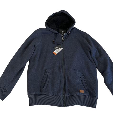 Buffalo David Bitton Men's Navy Hoodie | Depop