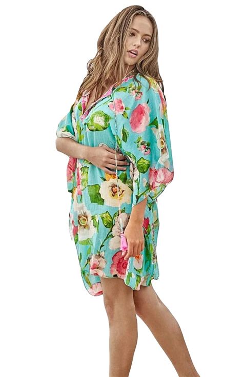 Buy Ethiana Women's Floral Print Cotton Kaftan/Beachwear/Cover Ups ...