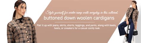 Buy eWools Women's Wool Blend Banded Collar Sweater (Coat11-M-Cream ...