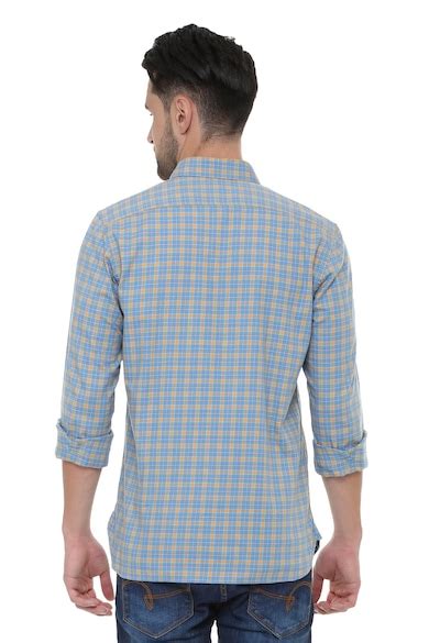 Buy Men Blue Check Full Sleeves Casual Shirt Online - 304177 | Peter ...
