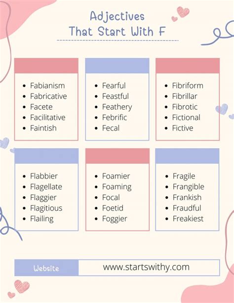 1150+ Adjectives That Start With F