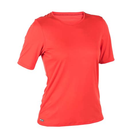 Women Beachwear Surfing Short sleeve UV Protection T-Shirt Coral Pink