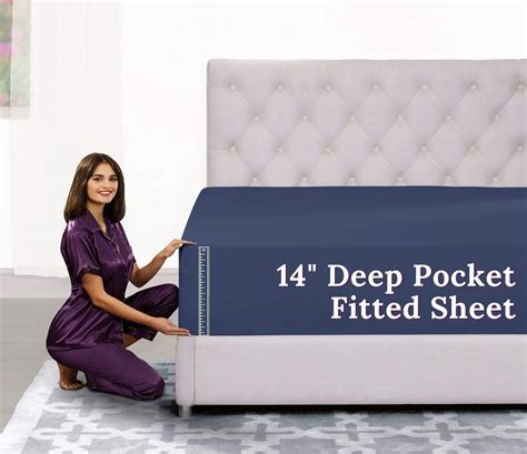 California King Fitted Sheet – [14” Deep] Pocket Fitted Sheets Best Fit ...